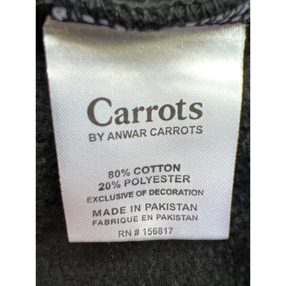 Carrots By Anwar Carrots Mens Large 1/4 Zip Pullover Black Embroidery Graphic - Picture 8 of 9